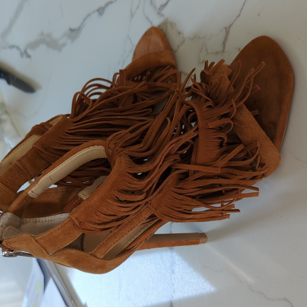 Steve Madden fringly suede leather fringe high heels